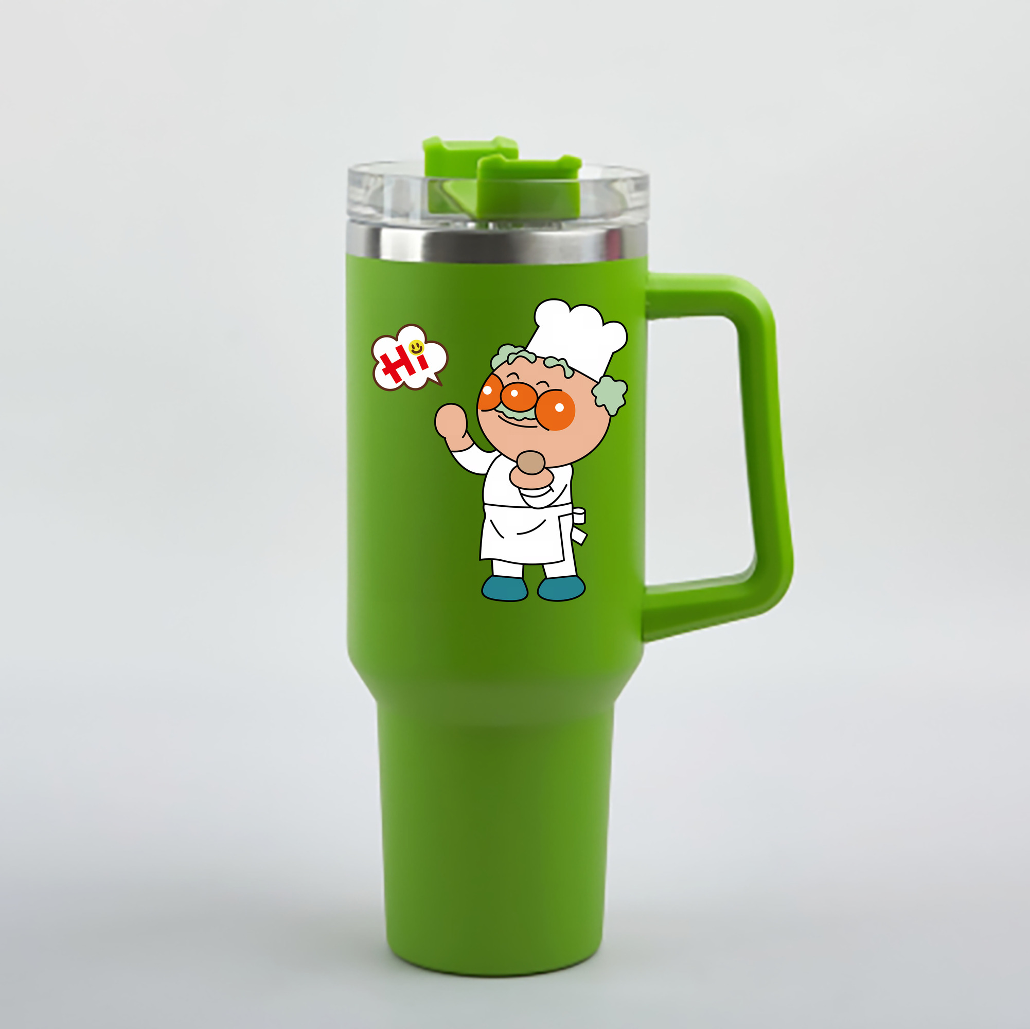 （画像用） アンパンマン Anpanman 1200mL車用タンブラー - クリスタルステッカー（プラスチックストロー付き）